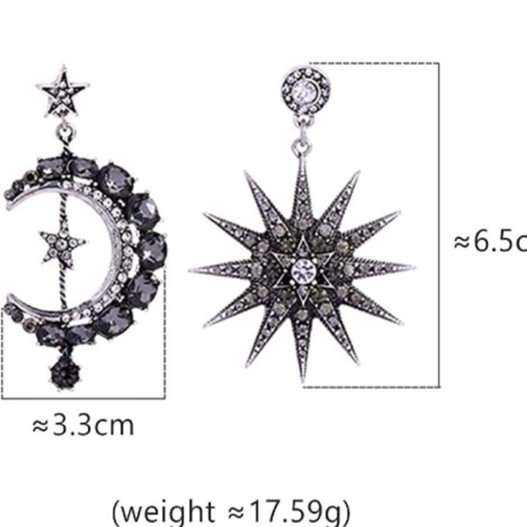 Girls Moon and Star Earrings Jewelry Fashion Long - Picture 2 of 3